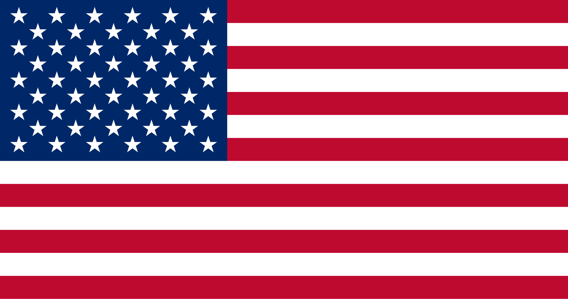 Flag of the United States with red, white, and blue colors.